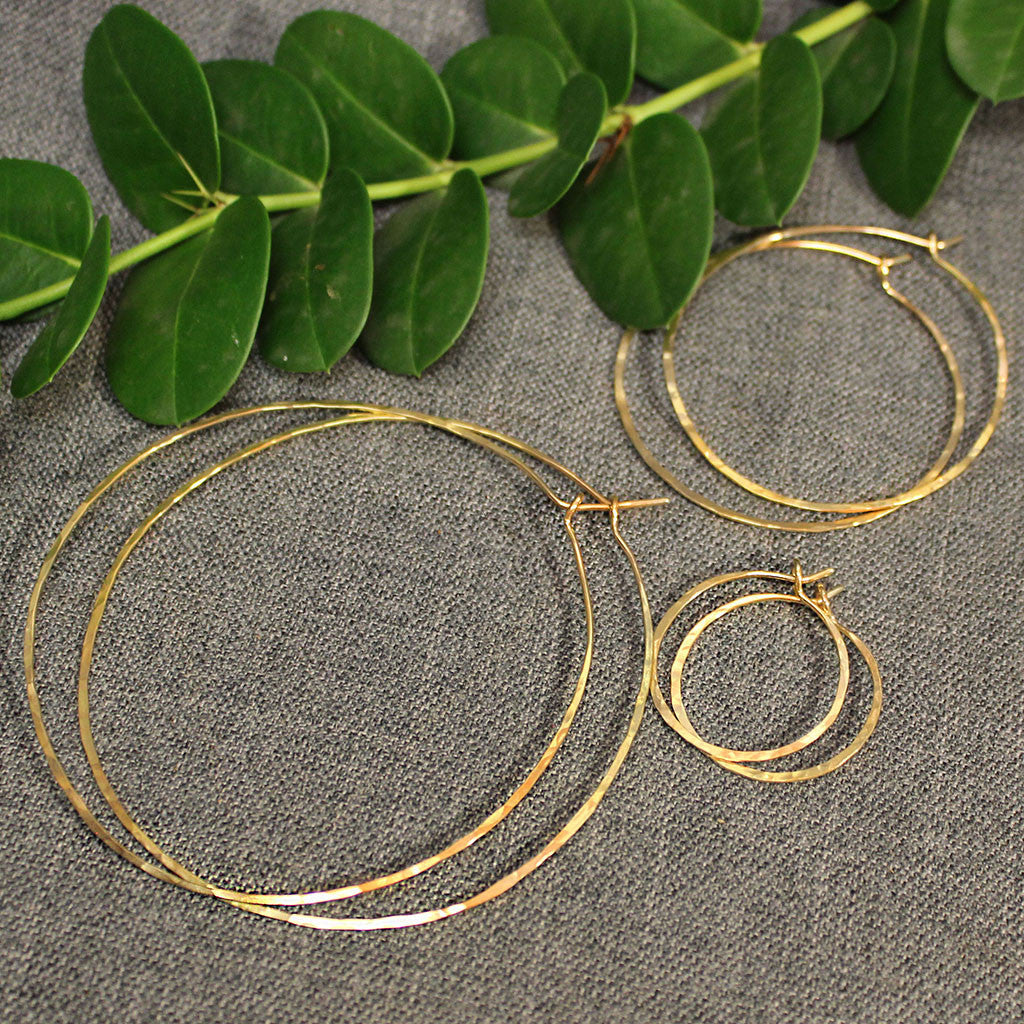 14k Gold Light Hoops