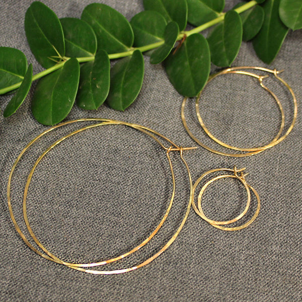 14k Gold Light Hoops