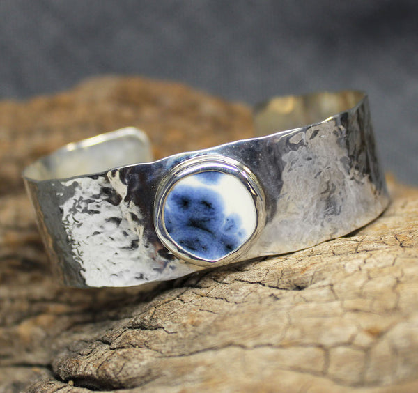 Clouds Of Blue Chaney Sterling Silver Cuff