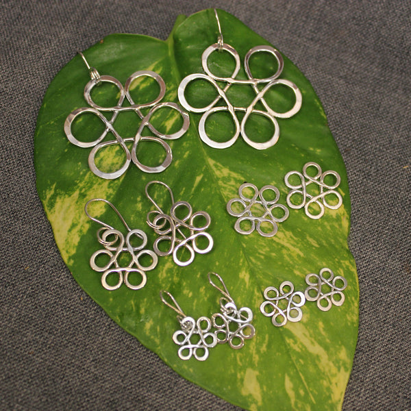 Flower Sterling Silver Earrings 