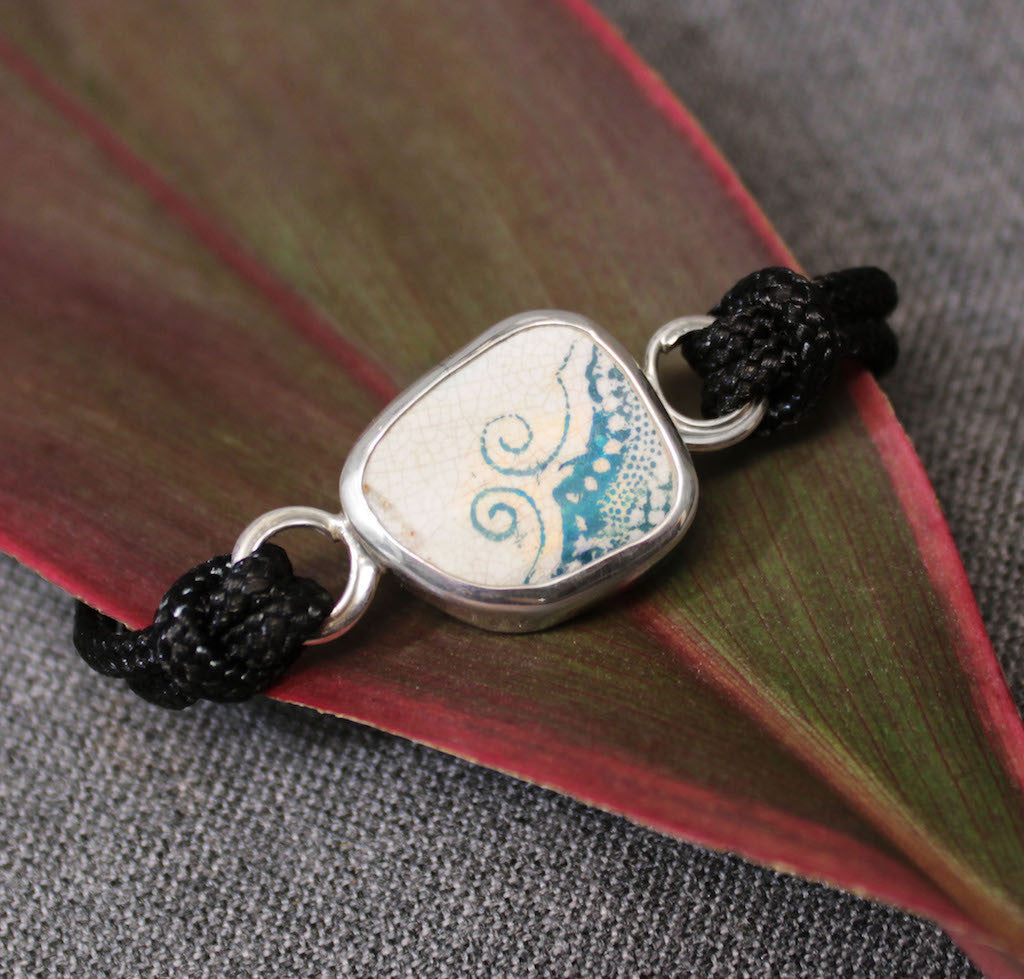 Olas Verdes Sterling Silver Cord Bracelet