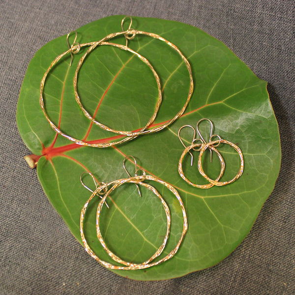 Ring of Fire 14k Gold Hoops 