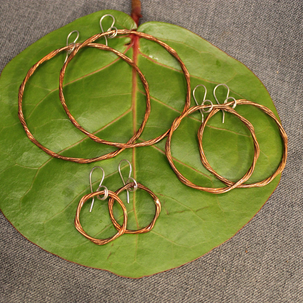 Ring of Fire Copper Hoops 