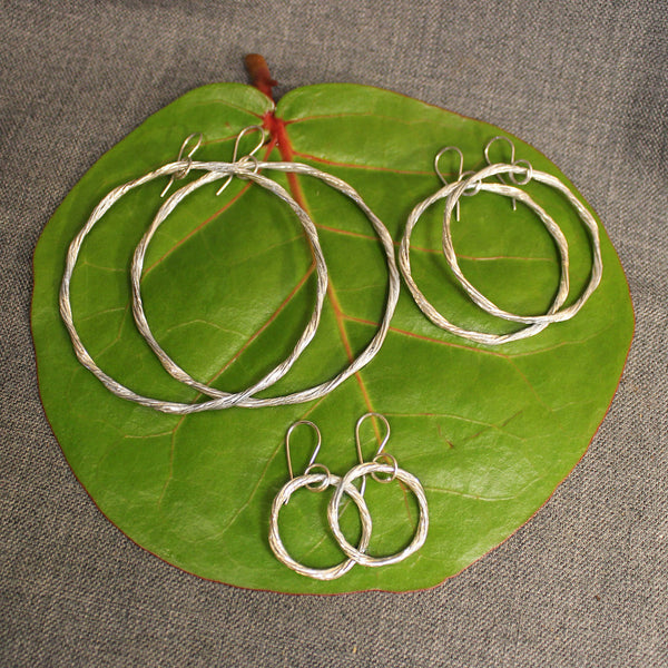 Ring of Fire Sterling Silver Hoops