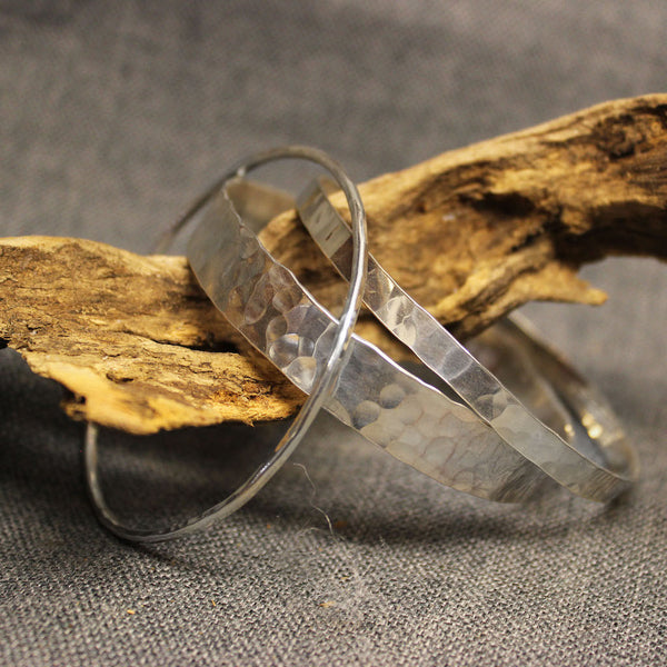 Sterling Silver Hammered Bangles
