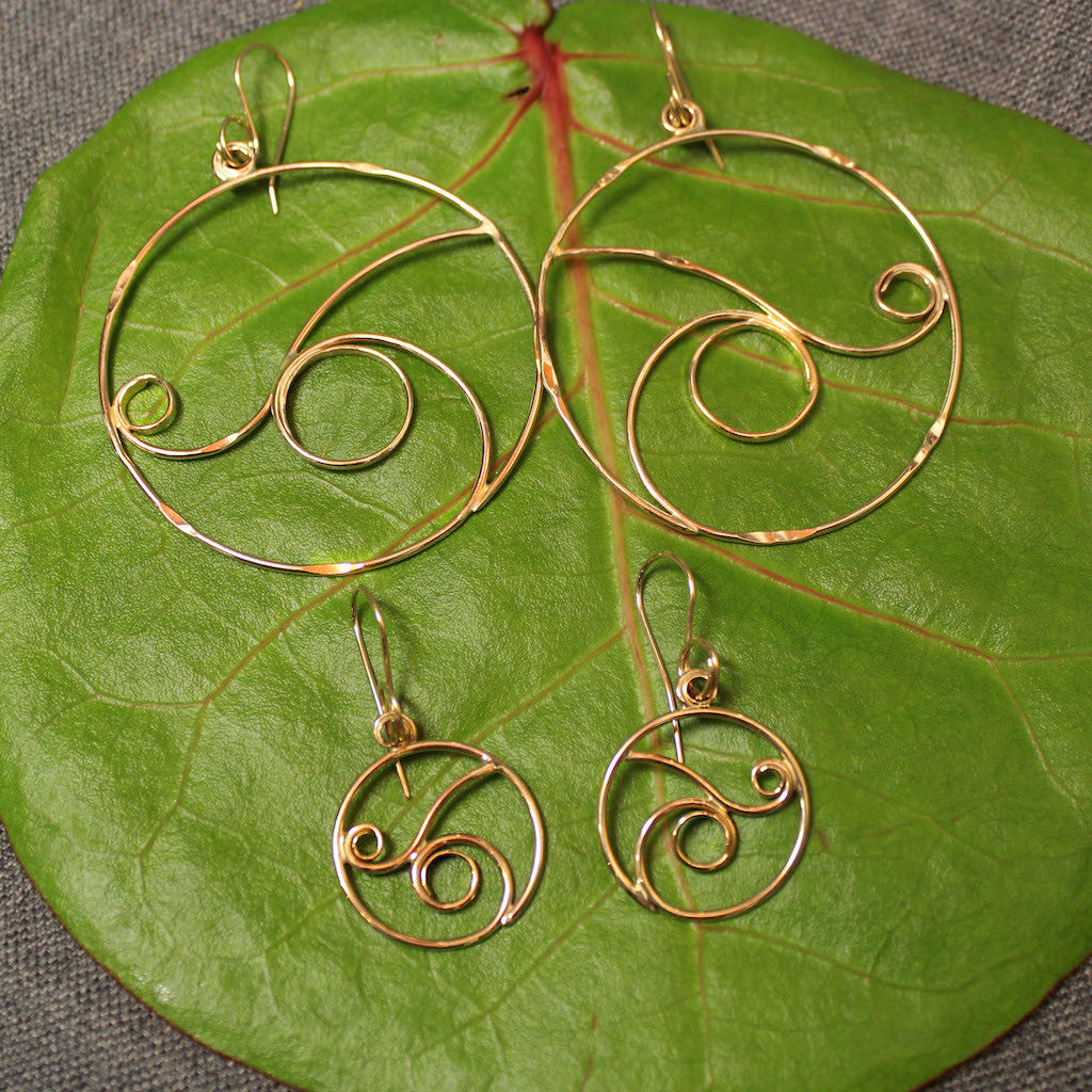 Water 14k Gold Hoops 